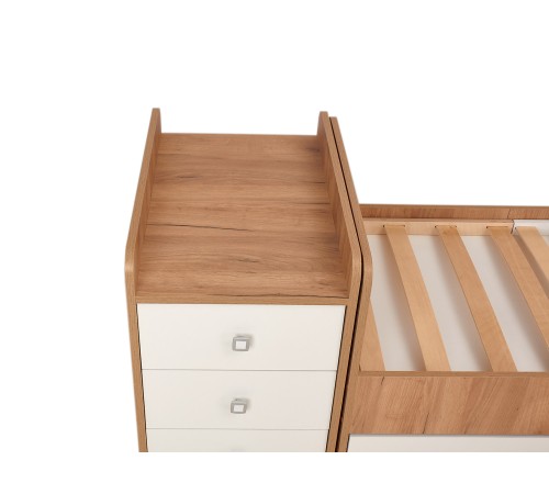 Кровать детская Фея 1100, дуб крафт золотой/белый