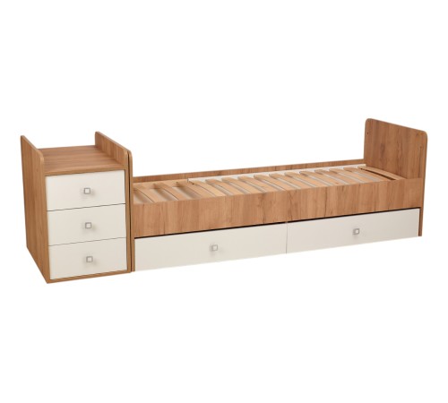 Кровать детская Фея 1100, дуб крафт золотой/белый