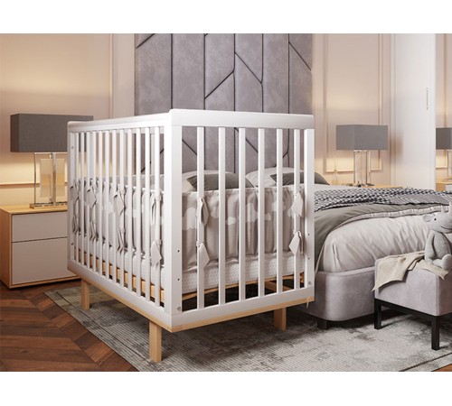 Кроватка детская Polini kids Simple 340, белый/натуральный