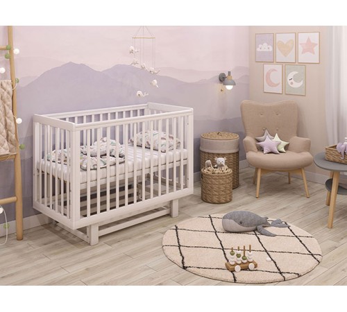 Кроватка детская Polini kids Simple 340 с маятником, белый Кроватка детская Polini kids Simple 340 с маятником, белый