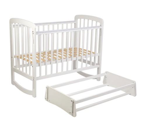 Кроватка детская Polini kids Simple 304 с маятником, белый Кроватка детская Polini kids Simple 304 с маятником, белый