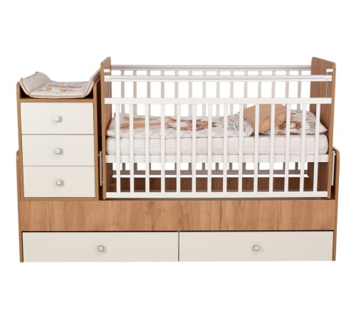 Кровать детская Фея 1100, дуб крафт золотой/белый