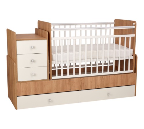 Кровать детская Фея 1100, дуб крафт золотой/белый