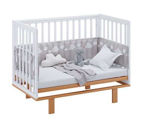 Кроватка детская Polini kids Simple 340, белый/бук