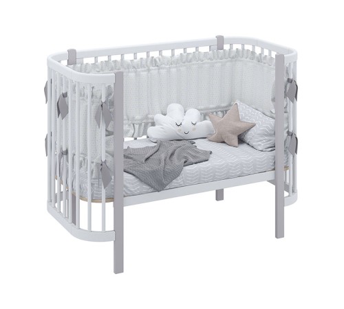 Кроватка детская Polini kids Simple 350, белый/серый Кроватка детская Polini kids Simple 350, белый/серый