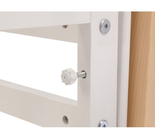 Кроватка детская Polini kids Simple 340 с маятником, белый/натуральный Кроватка детская Polini kids Simple 340 с маятником, белый/натуральный