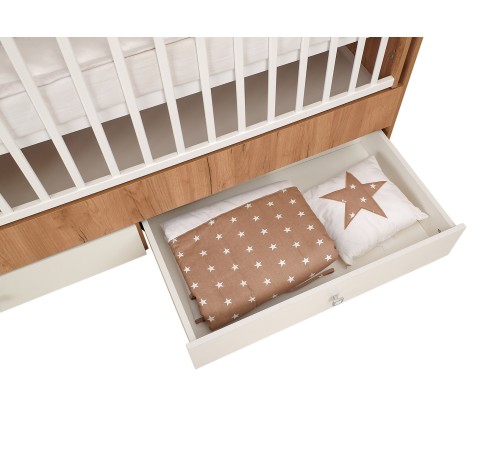 Кровать детская Фея 1100, дуб крафт золотой/белый