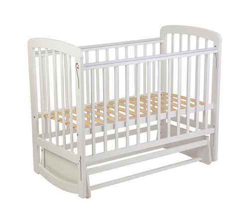 Кроватка детская Polini kids Simple 304 с маятником, белый Кроватка детская Polini kids Simple 304 с маятником, белый
