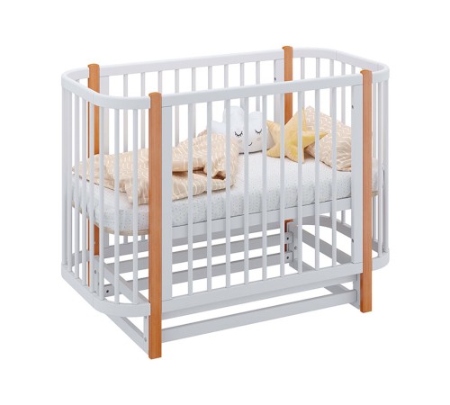 Кроватка детская Polini kids Simple 350, белый/бук Кроватка детская Polini kids Simple 350, белый/бук