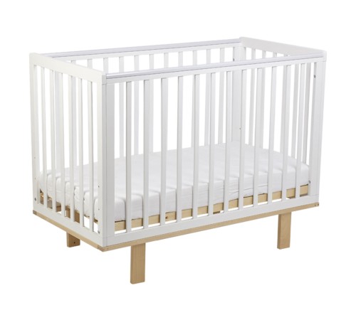 Кроватка детская Polini kids Simple 340, белый/натуральный