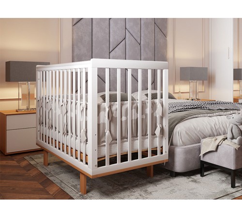 Кроватка детская Polini kids Simple 340, белый/бук
