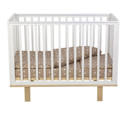 Кроватка детская Polini kids Simple 340, белый/натуральный
