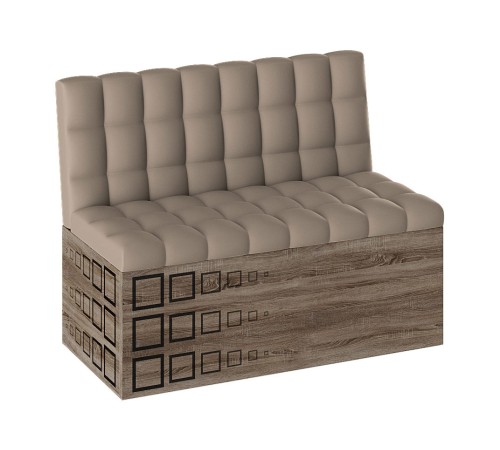 Кухонный диван Денвер, дуб молочный, к/з, бежевый