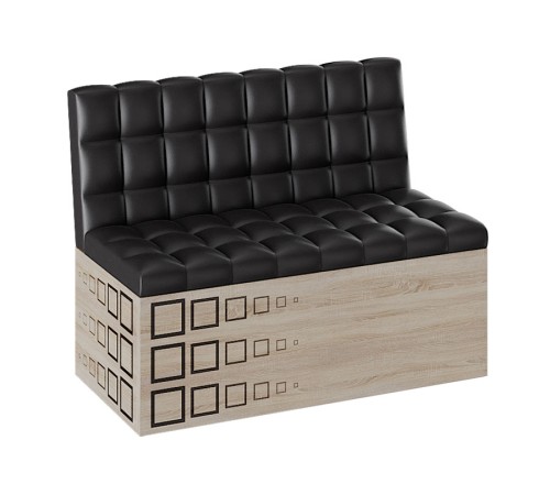 Кухонный диван Денвер, дуб молочный, к/з, бежевый