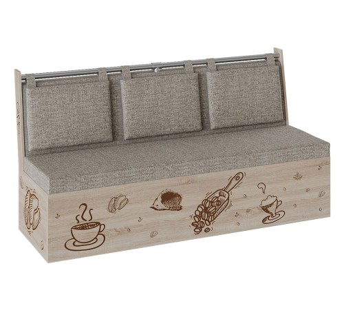 Кухонный диван Роденго, дуб сонома, ткань бежевая