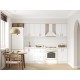 Прованс Кухонный гарнитур прямой 180 см, белый/белый текстурный