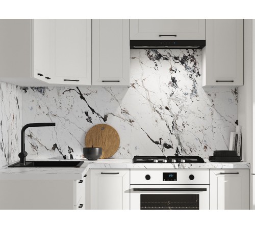 Вектор Кухонный гарнитур угловой 180х150 см, белый/бланж