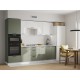 Аурелио Кухонный гарнитур прямой со стеклом 260 см Скрытые «Дорадо», белый/айриш/белый лакобель