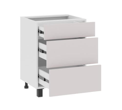 Аурелио Кухонный гарнитур прямой со стеклом 260 см Скрытые «Дорадо», белый/айриш/белый лакобель