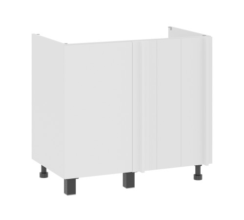 Аурелио Кухонный гарнитур угловой 320х220 см Скрытые «Дорадо», белый/айриш