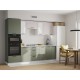 Аурелио Кухонный гарнитур прямой со стеклом 260 см Скрытые «Дорадо», белый/айриш/белый лакобель