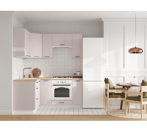 Аурелио Кухонный гарнитур угловой 180х150 см Скрытые «Дорадо», белый/айриш