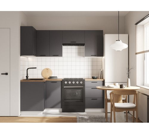 Модус Кухонный гарнитур угловой 210х100 см, белый/графит серый