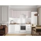 Аурелио Кухонный гарнитур угловой 210х100 см Скрытые «Дорадо», белый/айриш