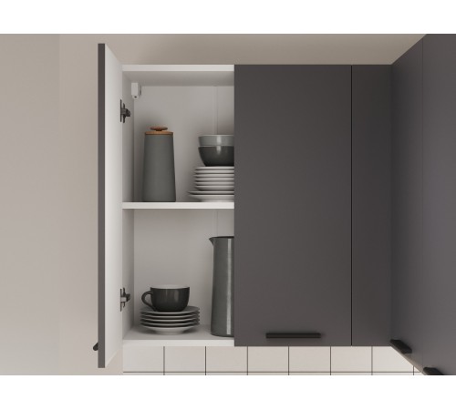 Модус Кухонный гарнитур угловой 210х100 см, белый/графит серый