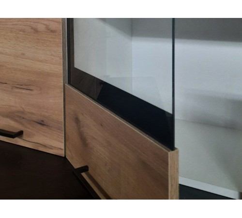 Аризона Кухонный гарнитур прямой 200 см, белый/дуб золотой/черный