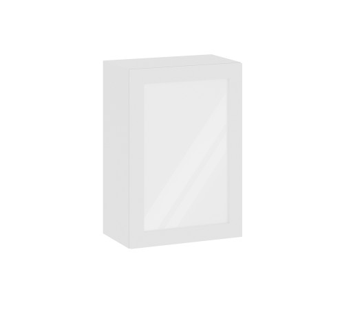 Аурелио Кухонный гарнитур прямой со стеклом 150 см Скрытые «Дорадо», белый/айриш/белый лакобель