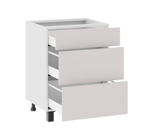 Аурелио Кухонный гарнитур прямой со стеклом 260 см Скрытые «Дорадо», белый/айриш/белый лакобель