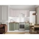 Аурелио Кухонный гарнитур угловой 210х100 см Скрытые «Дорадо», белый/айриш