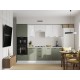 Аурелио Кухонный гарнитур прямой со стеклом 260 см Скрытые «Дорадо», белый/айриш/белый лакобель