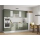 Аурелио Кухонный гарнитур прямой со стеклом 260 см Скрытые «Дорадо», белый/айриш/белый лакобель