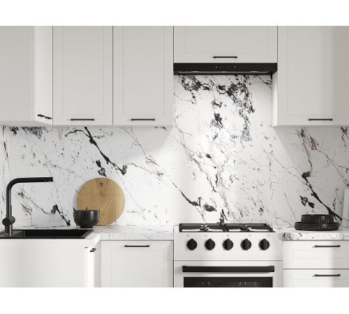 Вектор Кухонный гарнитур угловой с прямым углом 210х100 см, белый/бланж