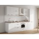 Аурелио Кухонный гарнитур прямой 300 см Скрытые «Дорадо», белый/айриш