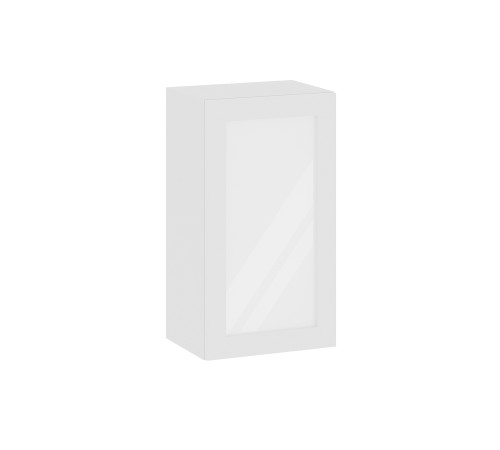 Аурелио Кухонный гарнитур прямой со стеклом 260 см Скрытые «Дорадо», белый/айриш/белый лакобель