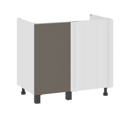 Аурелио Кухонный гарнитур угловой 180х150 см Скрытые «Дорадо», белый/айриш