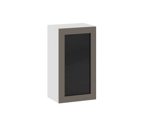 Аурелио Кухонный гарнитур прямой со стеклом 260 см Скрытые «Дорадо», белый/айриш/белый лакобель