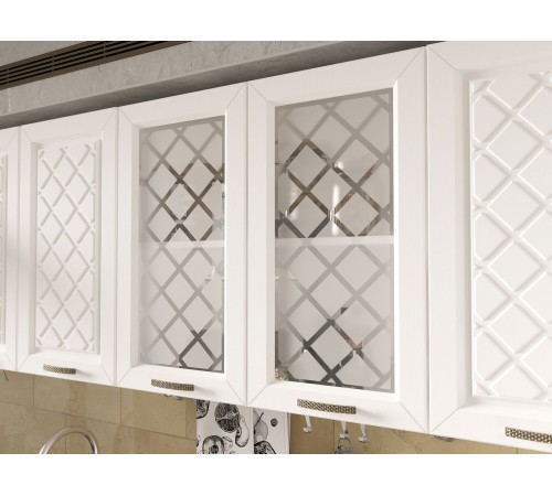 Кухонный гарнитур Агава 200 см, акация белая/столешница калаката