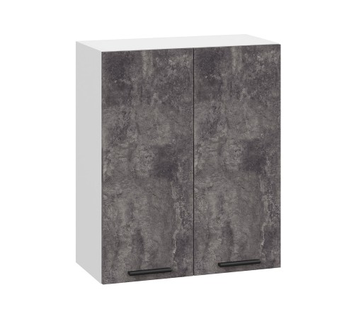 Модус Кухонный гарнитур прямой со стеклом 180 см, белый/цемент темный/цемент светлый