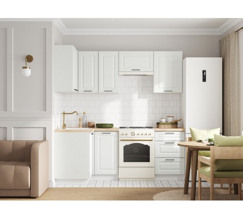 Грейвуд Кухонный гарнитур угловой 210х100 см, белый/арктик