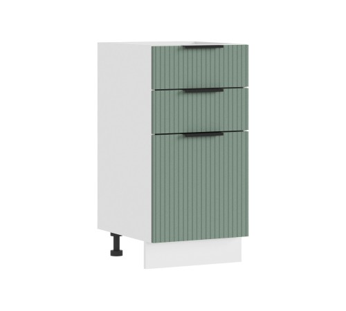 Муссон Кухонный гарнитур прямой 150 см, белый/малахит