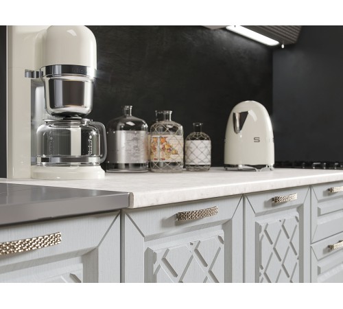 Кухонный гарнитур Агава 200 см, антрацит/столешница калаката