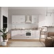 Аурелио Кухонный гарнитур прямой 300 см Скрытые «Дорадо», белый/айриш