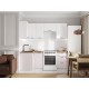 Аурелио Кухонный гарнитур угловой 210х100 см Скрытые «Дорадо», белый/айриш