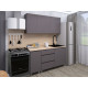 Денвер Кухонный гарнитур прямой 160 см, графит серый / дуб сонома