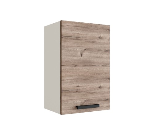 Эра Кухонный гарнитур прямой 160 см, белый шагрень/дуб горный/стекло