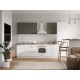 Аурелио Кухонный гарнитур прямой 300 см Скрытые «Дорадо», белый/айриш